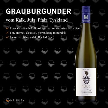 2022 Grauburgunder vom Kalk, Weingut Jülg, Pfalz, Tyskland